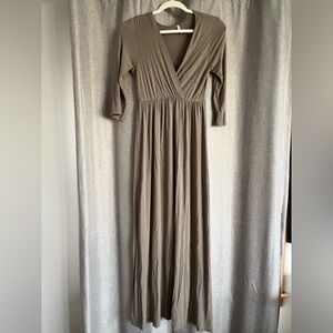 Mother Bee maternity maxi dress olive green